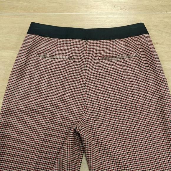 $350 GREY JASON WU Milano Stretch Skinny Pants Houndstooth Plaid Red Multi 4 - Picture 8 of 9